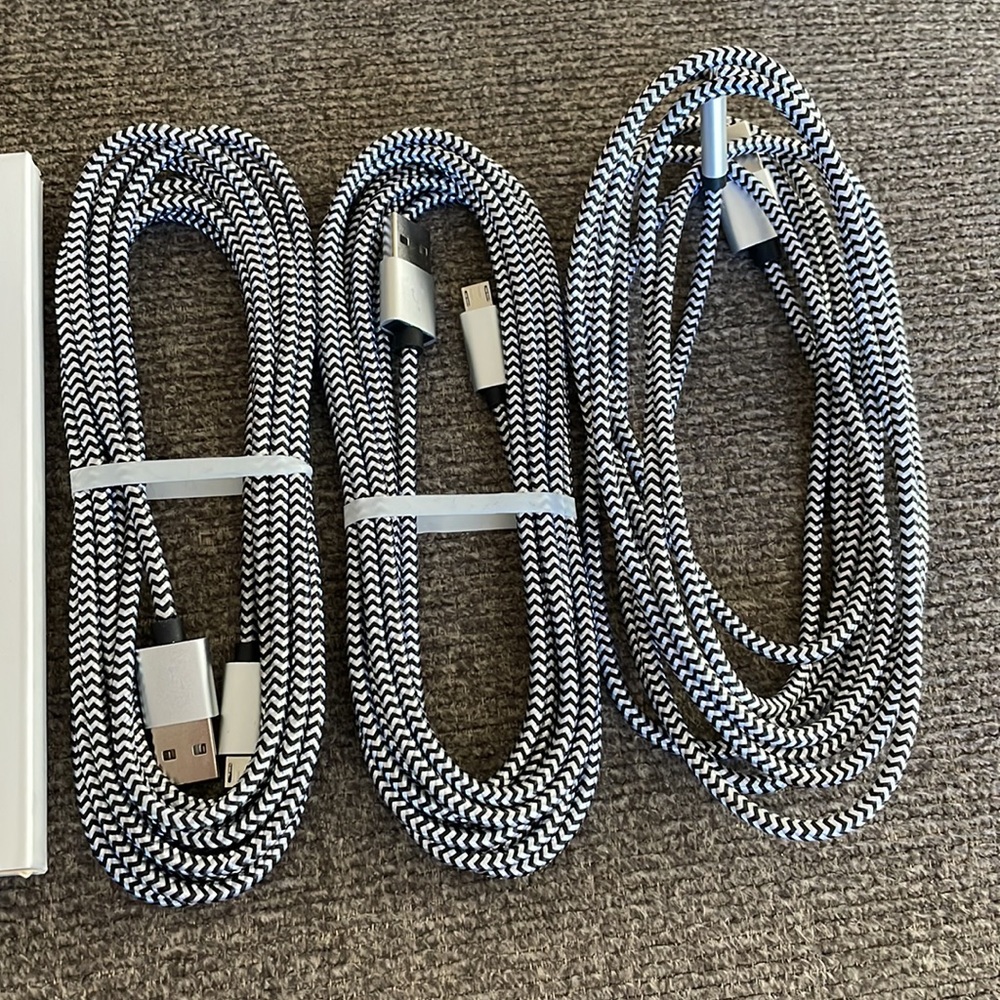 Micro USB 10ft charging cable 3 pack for Android